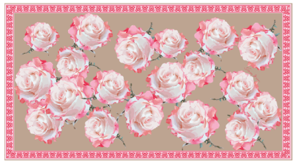 ROSES CASHMERE SCARF - TAUPE