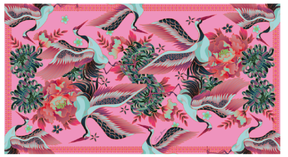 TSURU CASHMERE SCARF - BERRY
