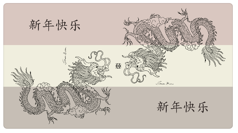 CHINESE DRAGON CASHMERE SCARF - NATURE TONES