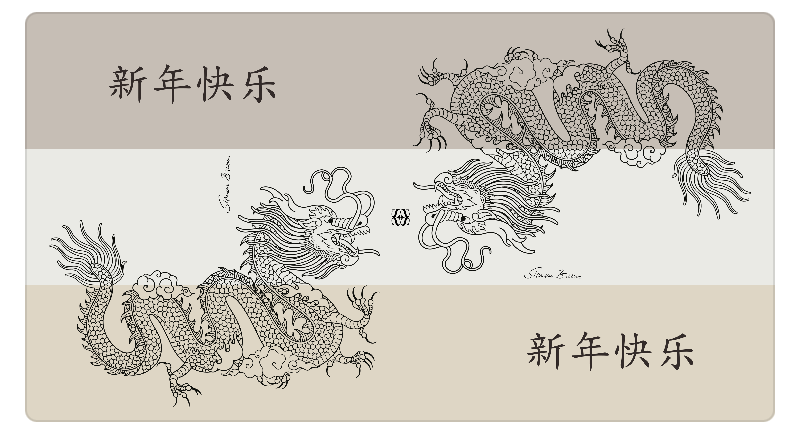 CHINESE DRAGON CASHMERE SCARF - SOFT TONES