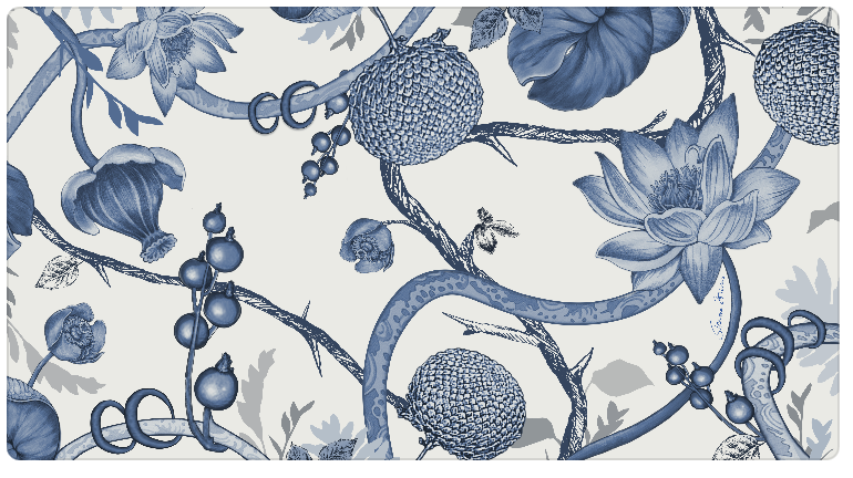 BOTANICAL CASHMERE SCARF - GHOST