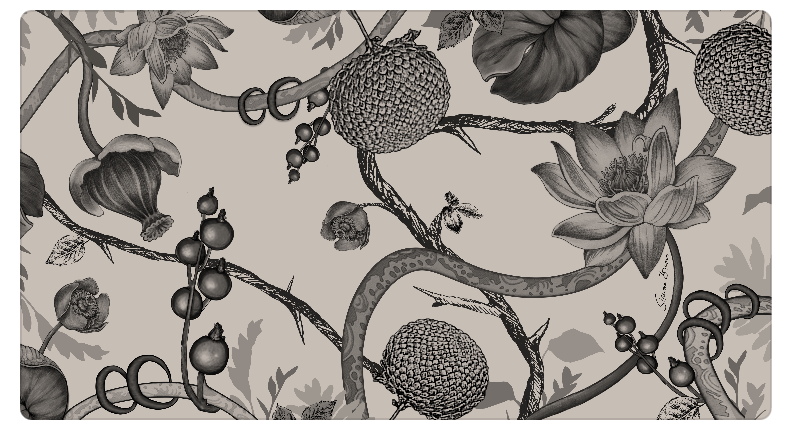 BOTANICAL CASHMERE SCARF - WHEAT