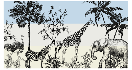 SAFARI CASHMERE SCARF - BLUE TONES