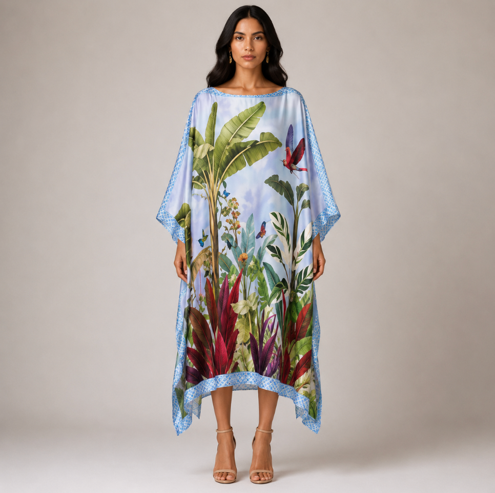 PARADISO SILK TUNIC - LIGHT BLUE