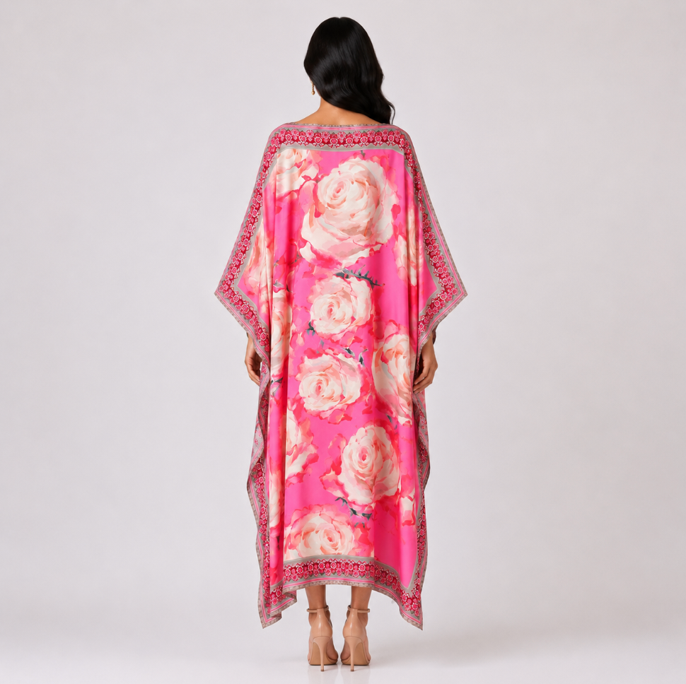 ROSES SILK TUNIC - PINK
