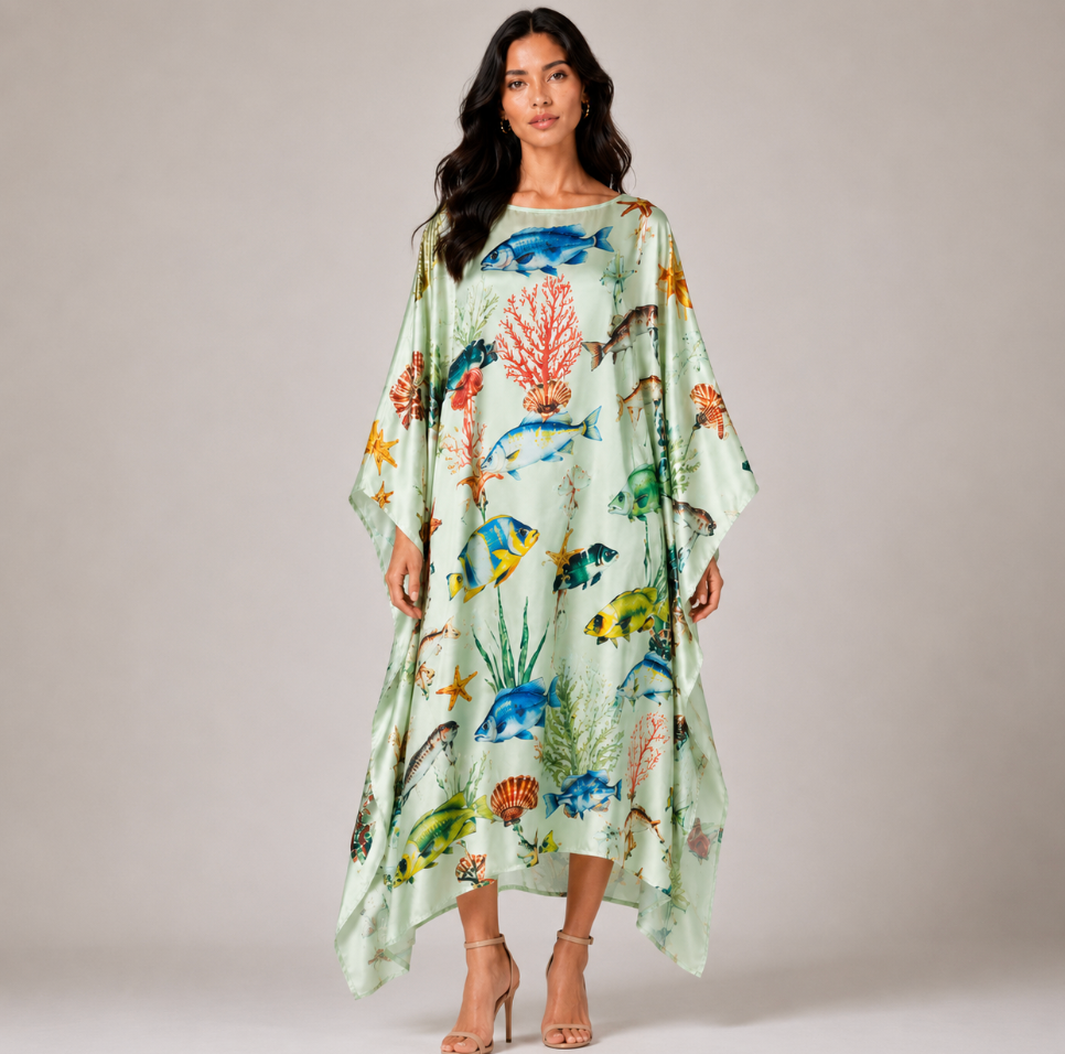 SHOAL SILK TUNIC - GREEN