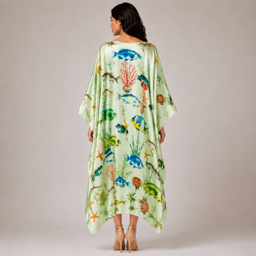 SHOAL SILK TUNIC - GREEN