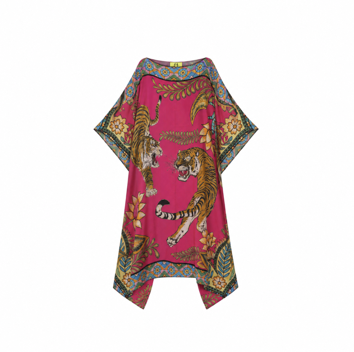 TIGER & JUNGLE SILK TUNIC - PINK