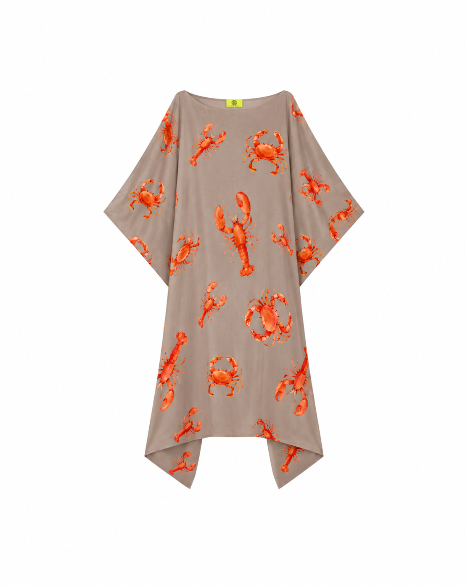 CRAB & LOBSTER SILK TUNIC - LIGHT GREY