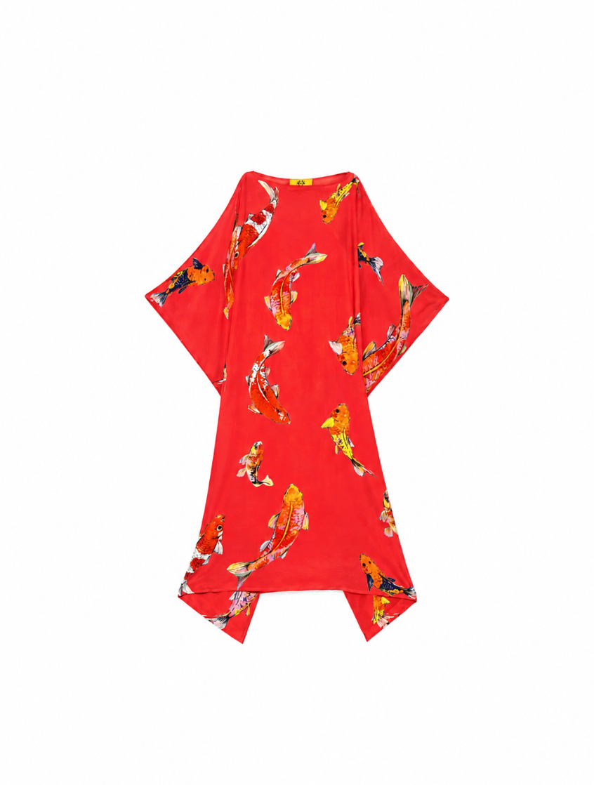 KOI SILK TUNIC - RED