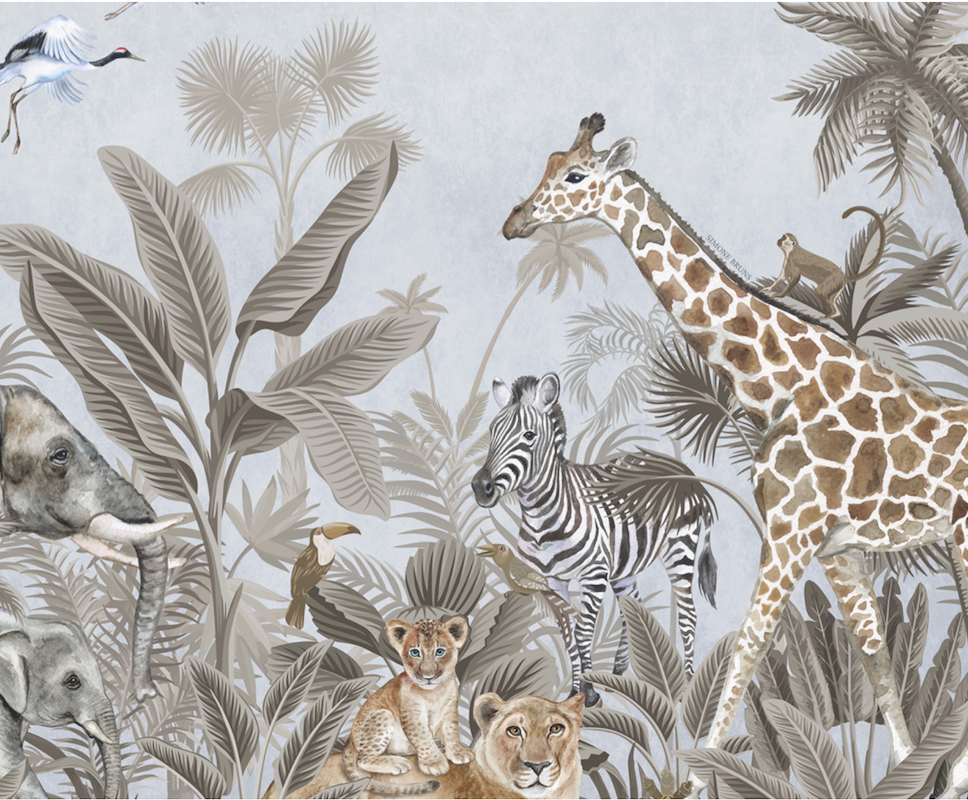 ELE JUNGLE SILK TUNIC - LIGHT GREY