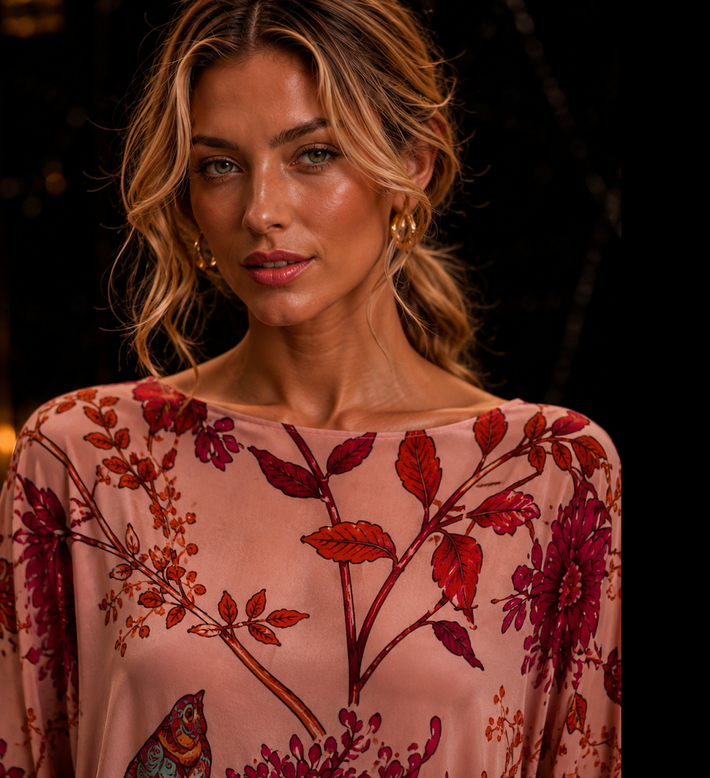EDEN SILK TUNIC - ROSE