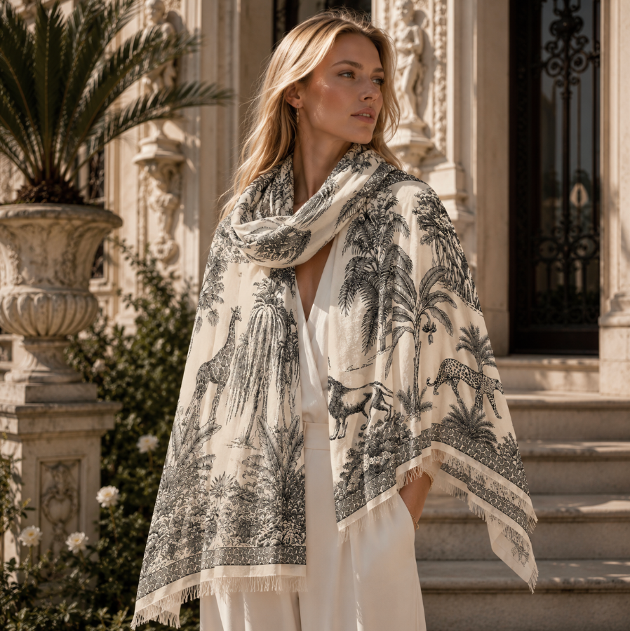 TOILETROPICA CASHMERE FELTED SCARF - FELTED CHALK