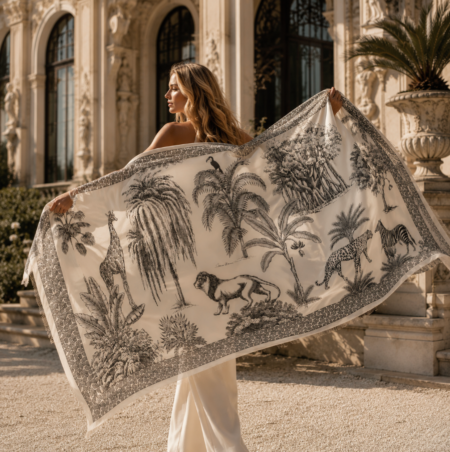 TOILETROPICA CASHMERE FELTED SCARF - FELTED CHALK