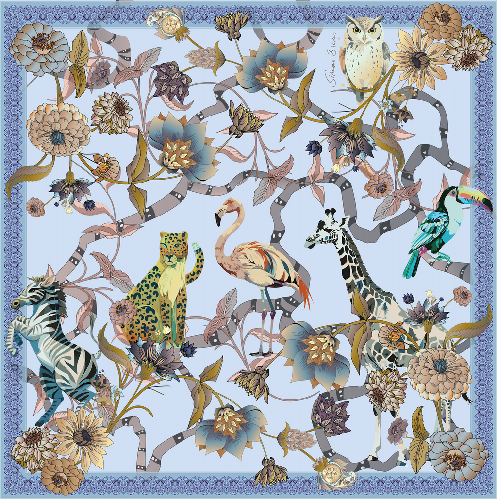 CANOPY SILK TUNIC - LIGHT BLUE