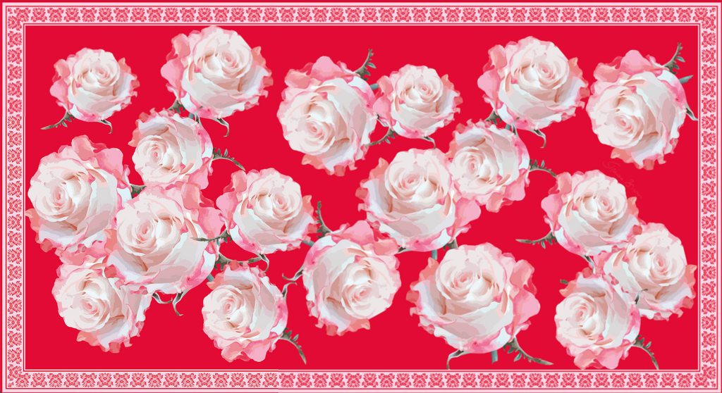 ROSES SILK TUNIC - RED