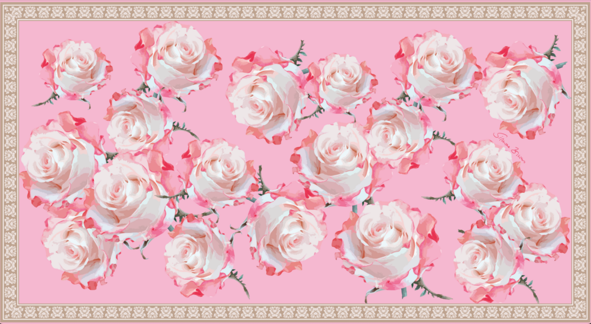 ROSES SILK TUNIC - PINK