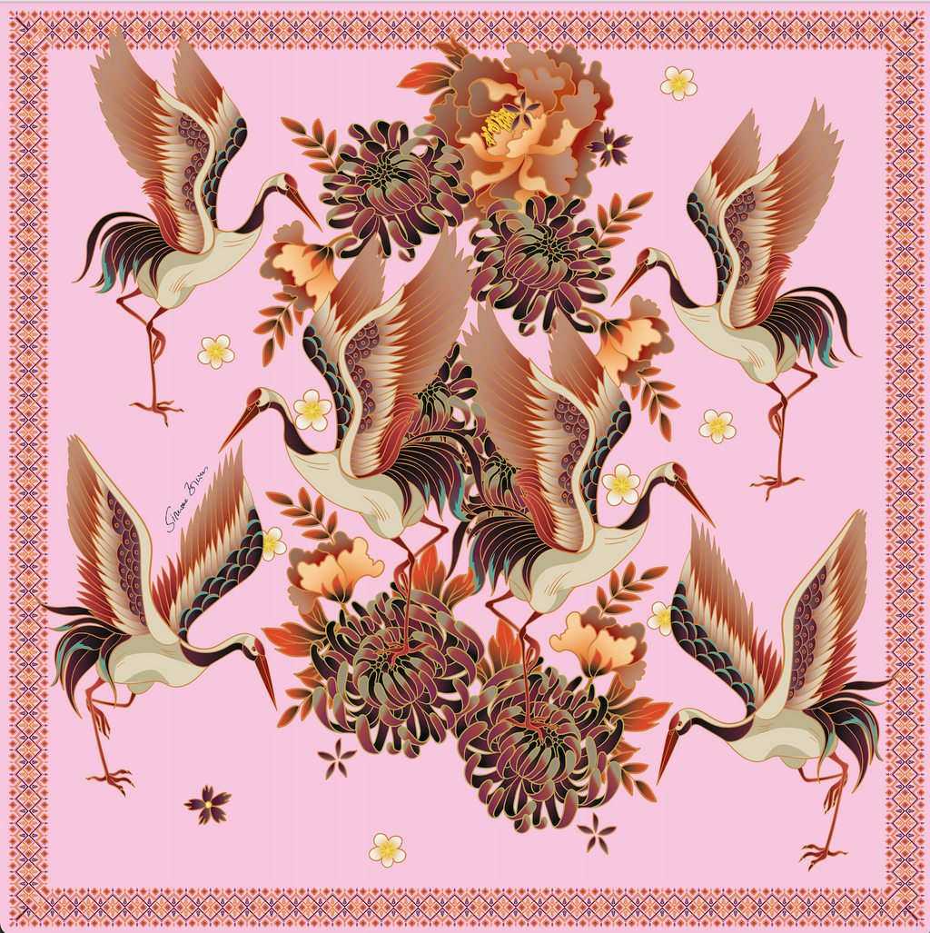TSURU SILK TUNIC - LIGHT ROSE