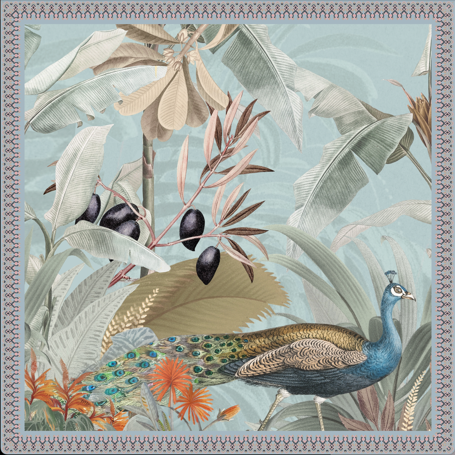 OASIS SILK TUNIC - DUSTY BLUE