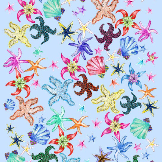 CORAL SILK TUNIC - LIGHT BLUE