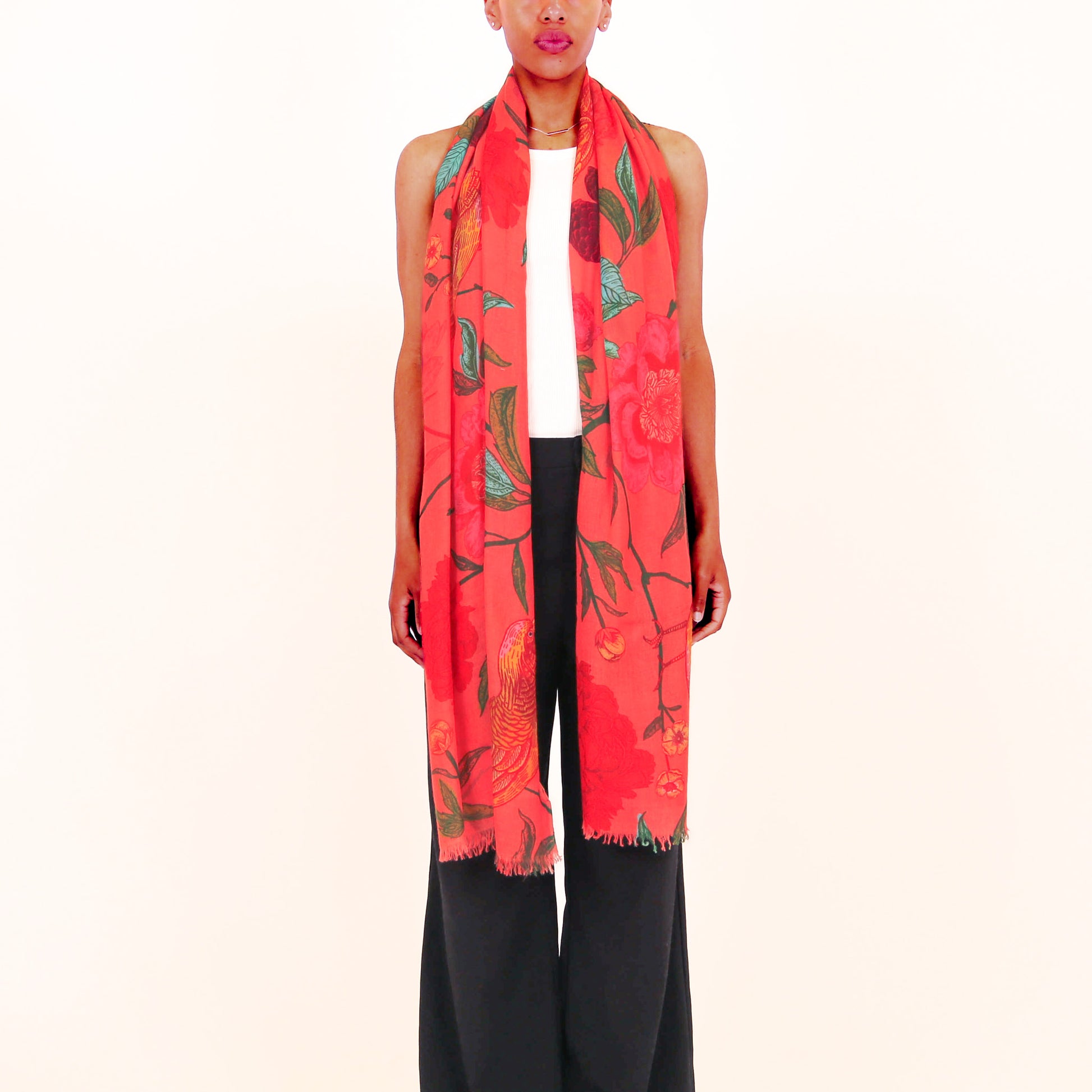 BIRD PARADISE CASHMERE SCARF