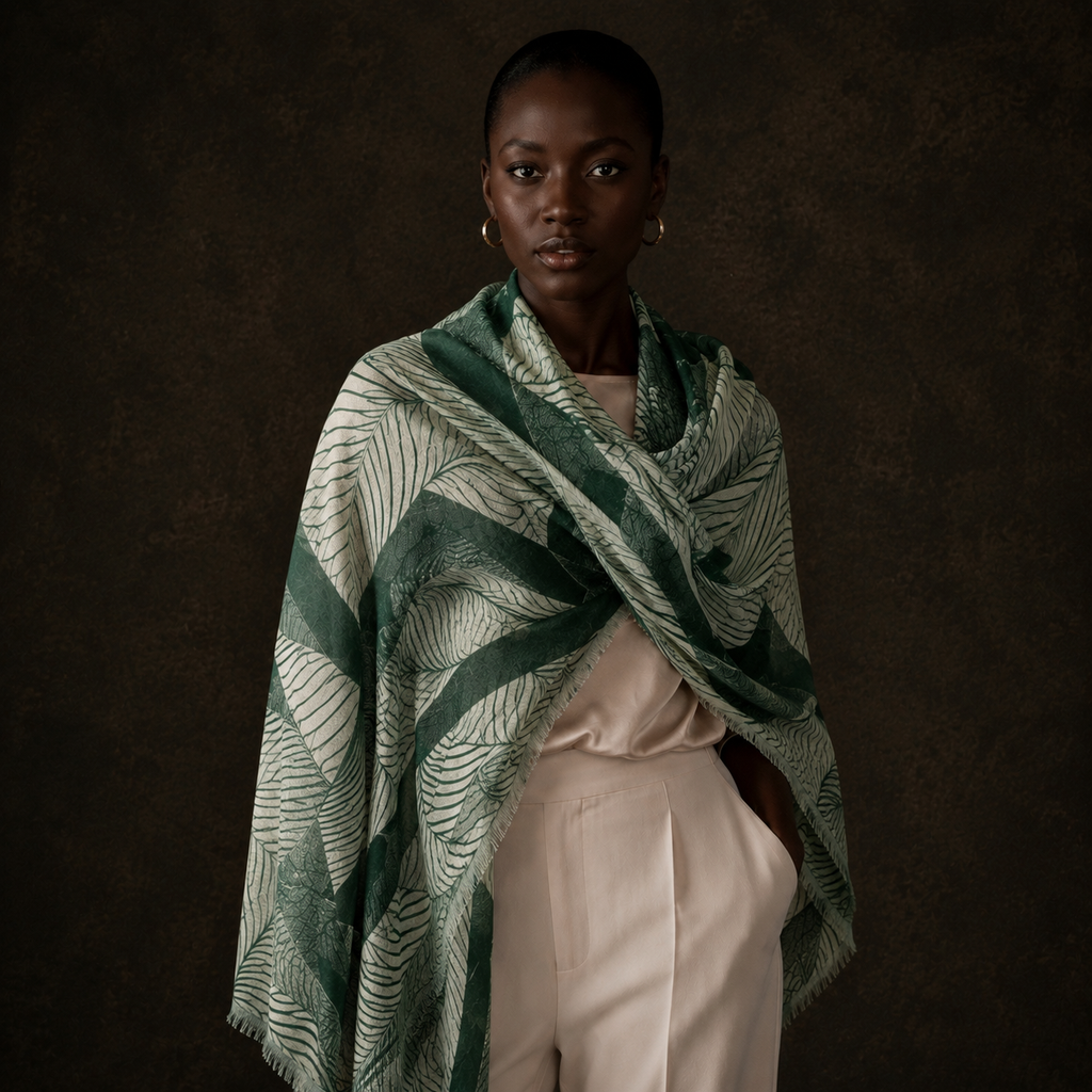 SOFTROPICS CASHMERE SCARF - FOREST