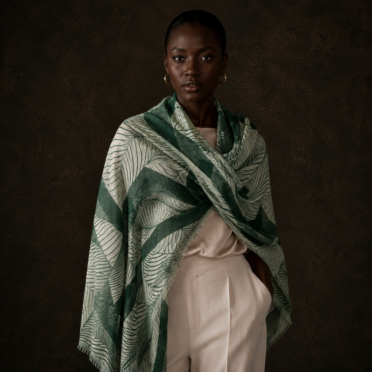 SOFTROPICS CASHMERE SCARF - FOREST