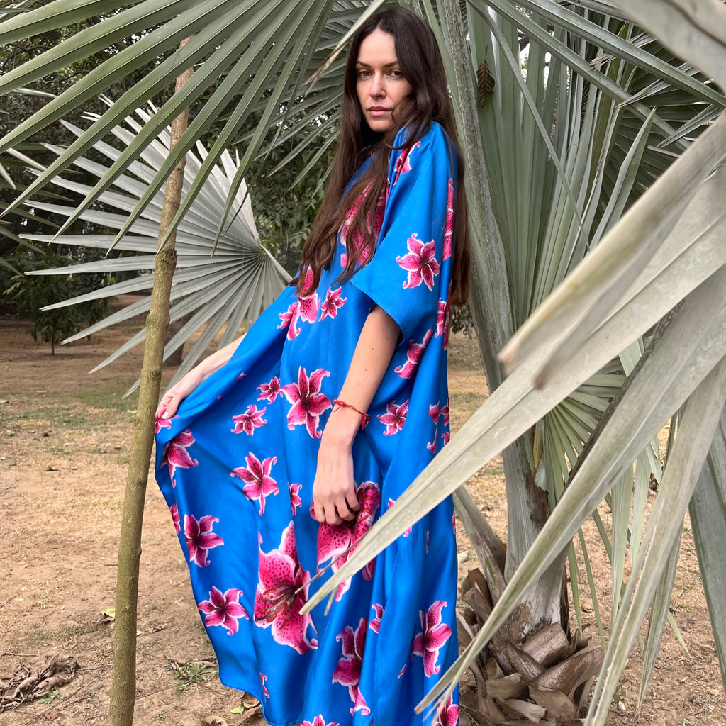 LILLY SILK TUNIC - BLUE