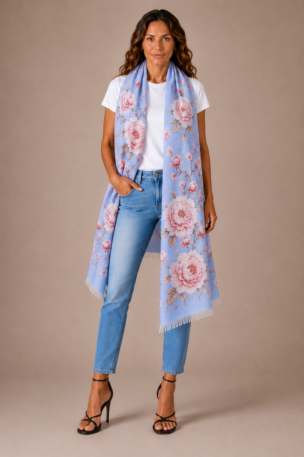 BLUMELLA CASHMERE SCARF - LIGHT BLUE