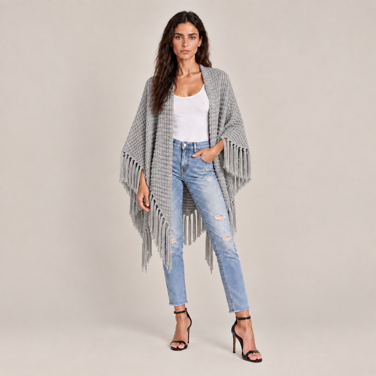 CELINA WAFFLE CAPE - HUSKY