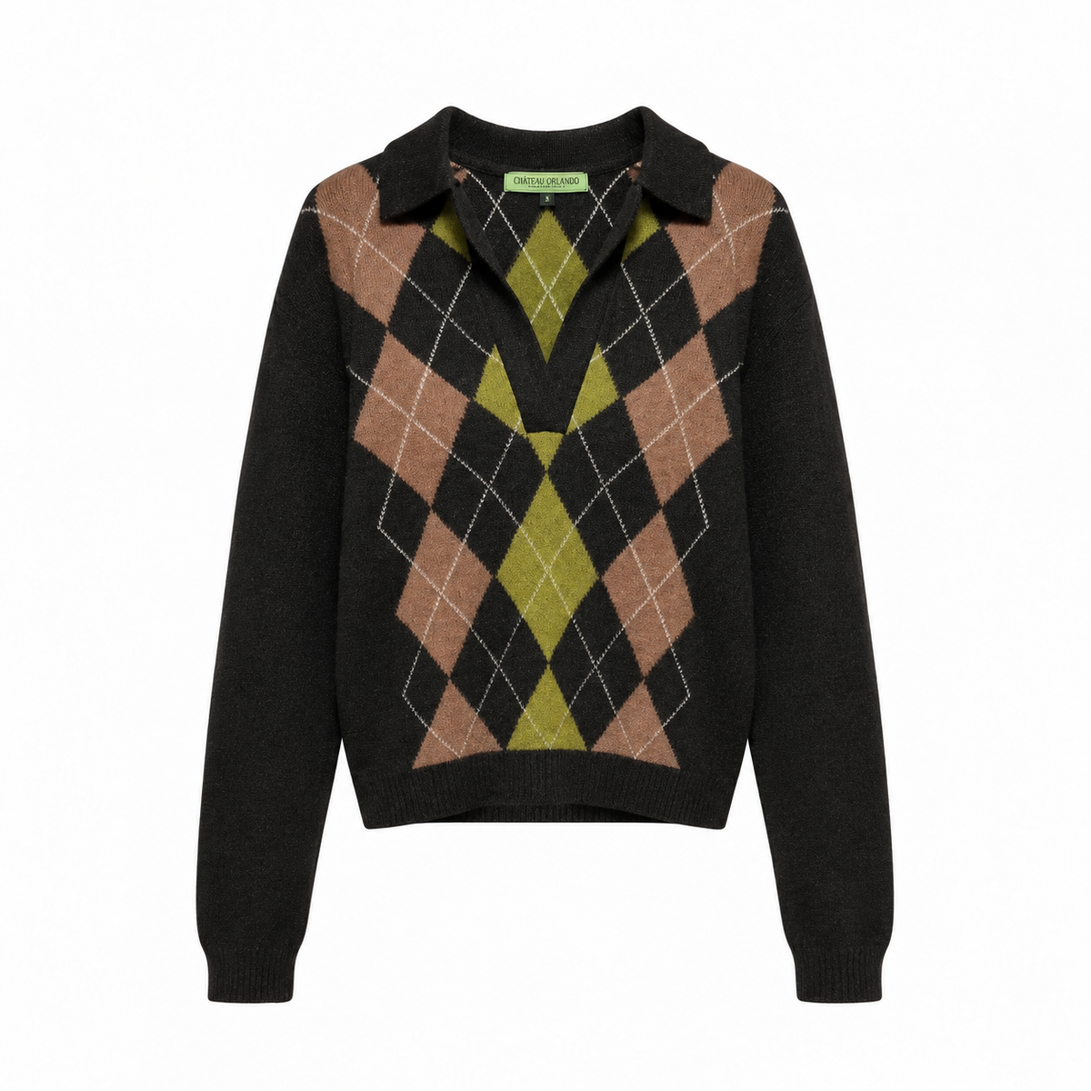 CROPPED DIAMOND POLO - COMPOST/ENCHANTED