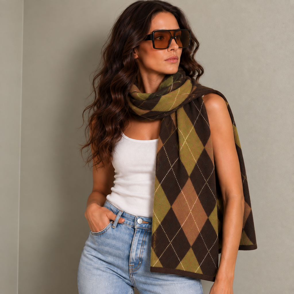 DIAMOND SCARF - COMPOST/ENCHANTED