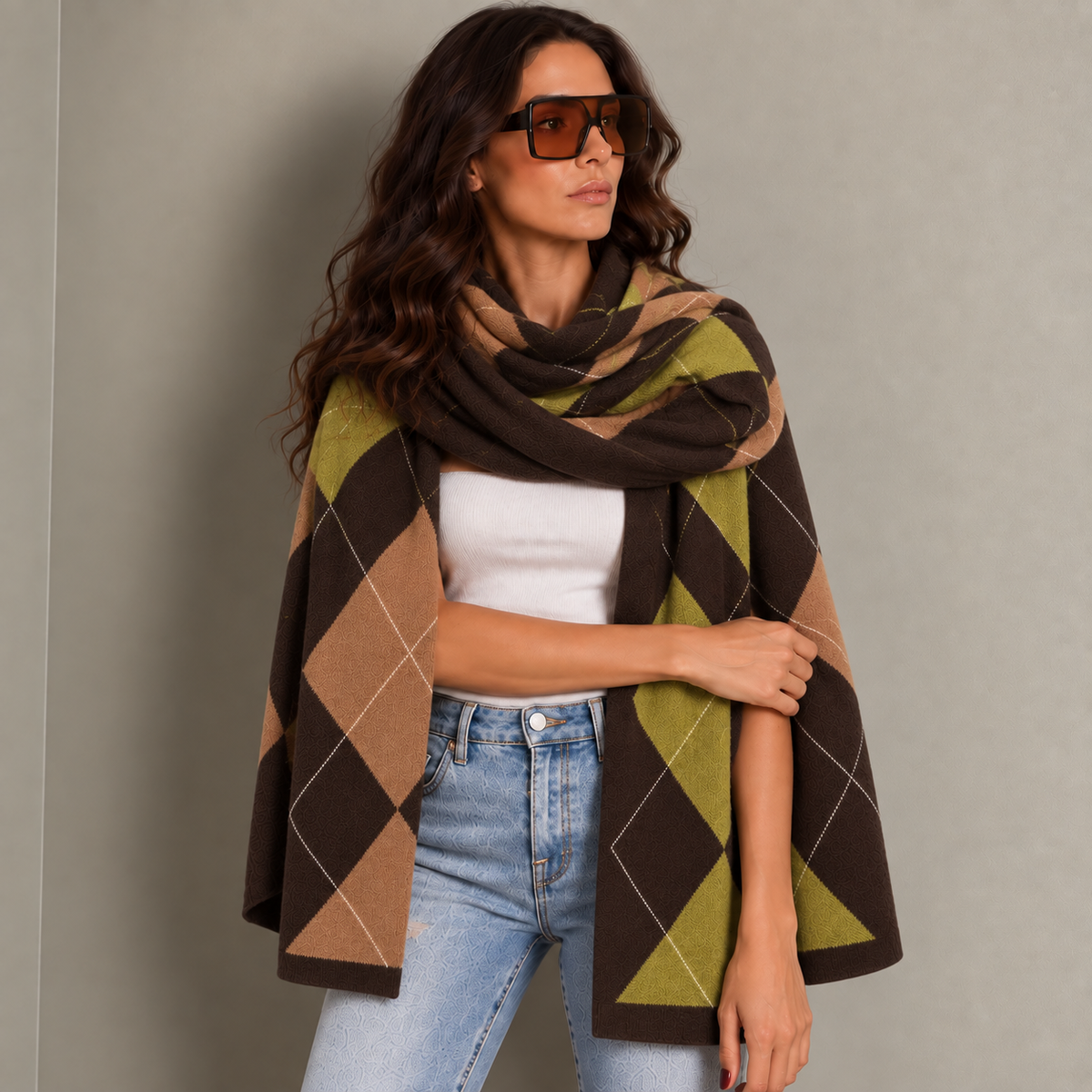 DIAMOND SCARF - COMPOST/ENCHANTED