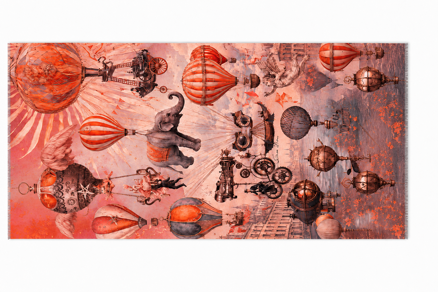 FABLE DIGITAL PRINTED SCARF - red
