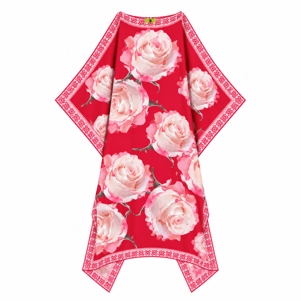 ROSES SILK TUNIC - RED