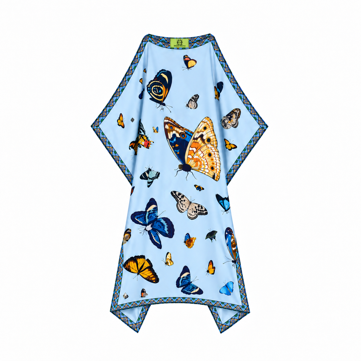 VENICE BUTTERFLY SILK TUNIC - LIGHT BLUE