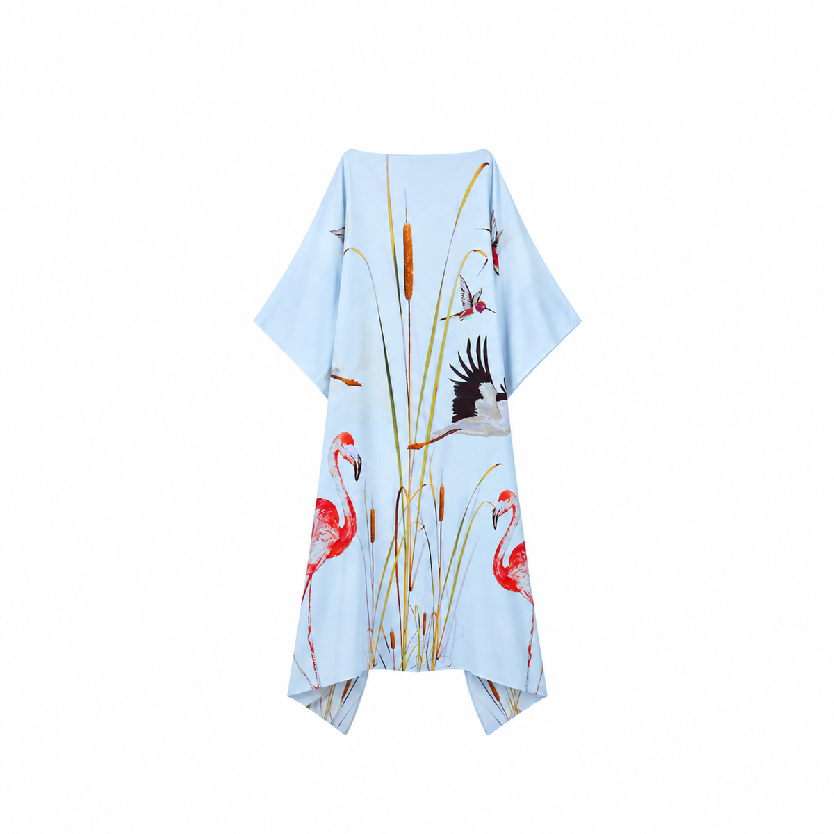 FLAMINGO SILK TUNIC - BLUE