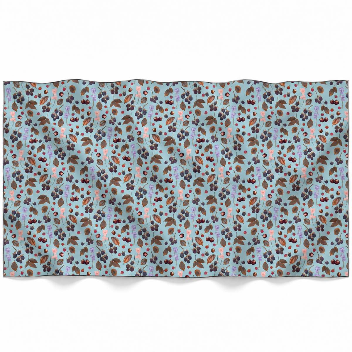 BERRY CASHMERE SCARF - LIGHT BLUE