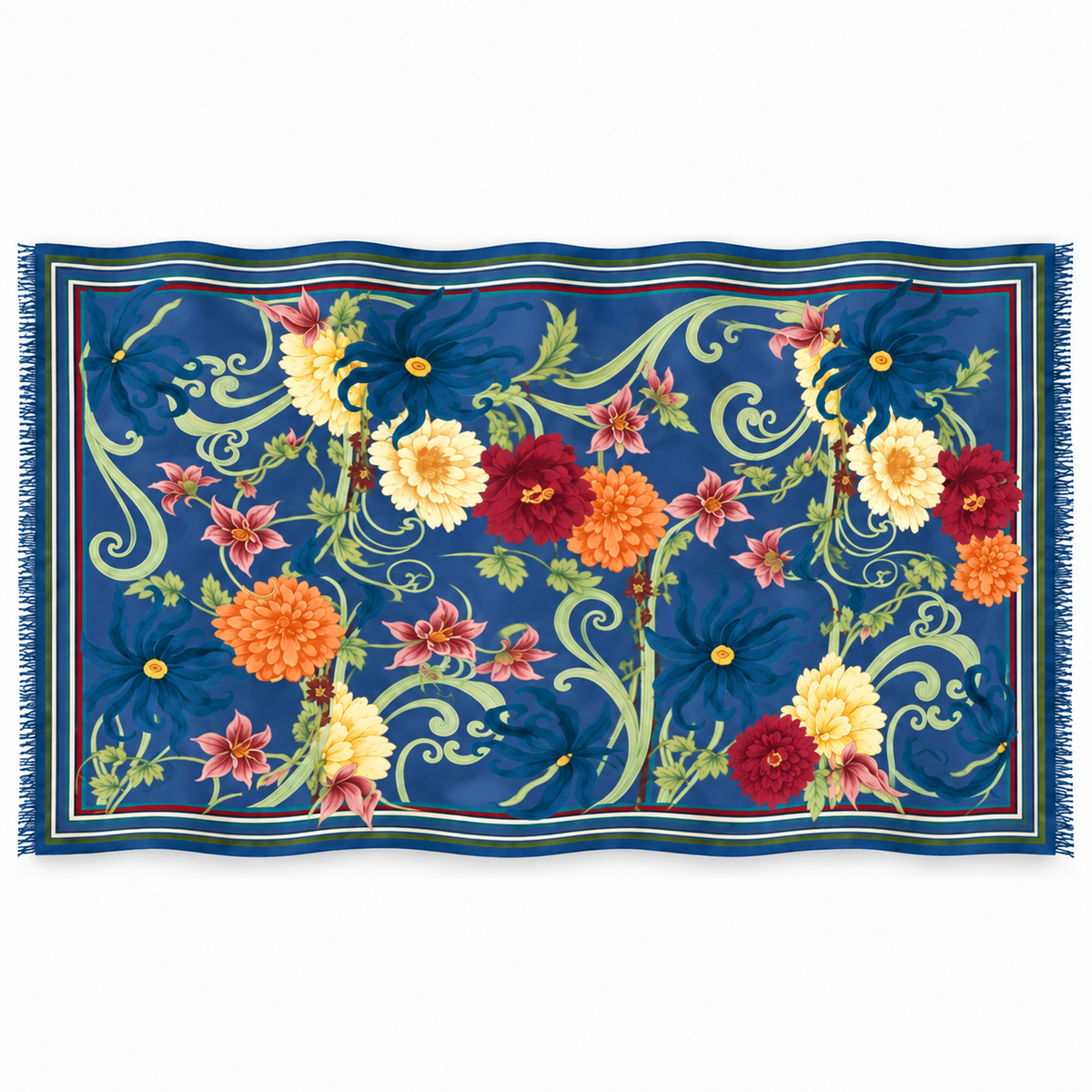 AVELINE CASHMERE SCARF - DENIM BLUE