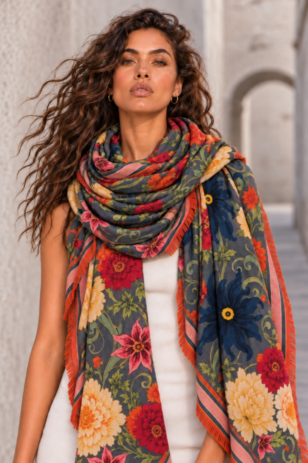 AVELINE CASHMERE SCARF - TAUPE