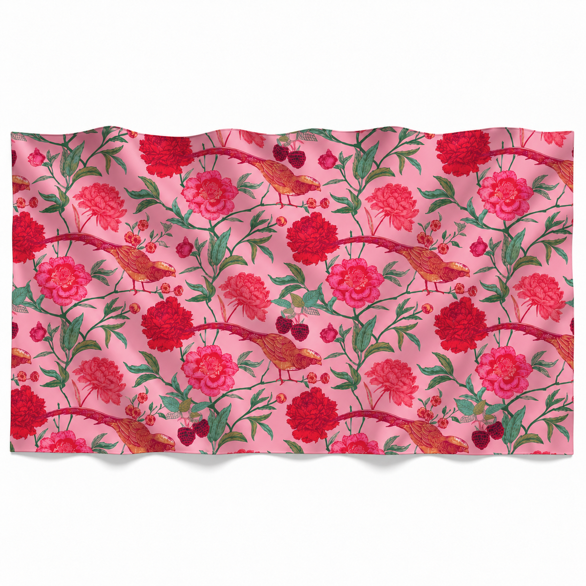 BIRD PARADISE CASHMERE SCARF - PINK