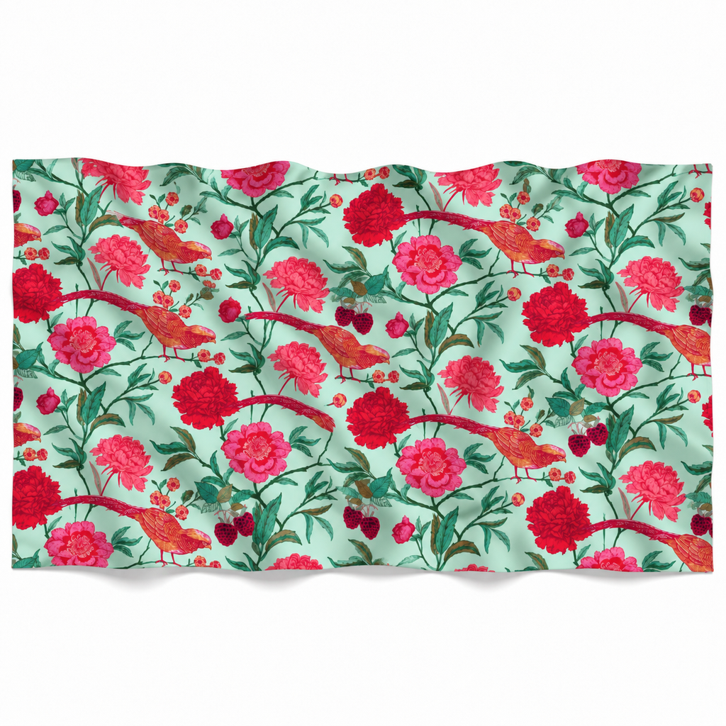 BIRD PARADISE CASHMERE SCARF - MINT