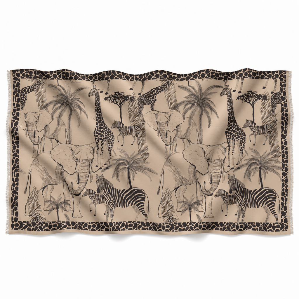 AFRIMALS CASHMERE FELTED SCARF - TAUPE