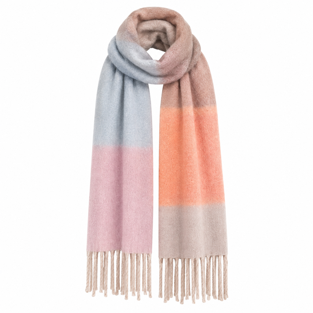 TILDA SPRAYED SCARF - HESSIAN/CREAMPUFF