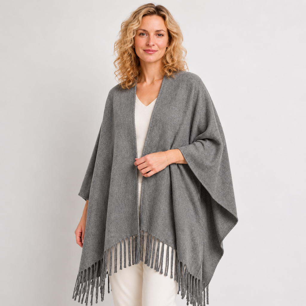 BRUSHED SHARON CAPE - GREY