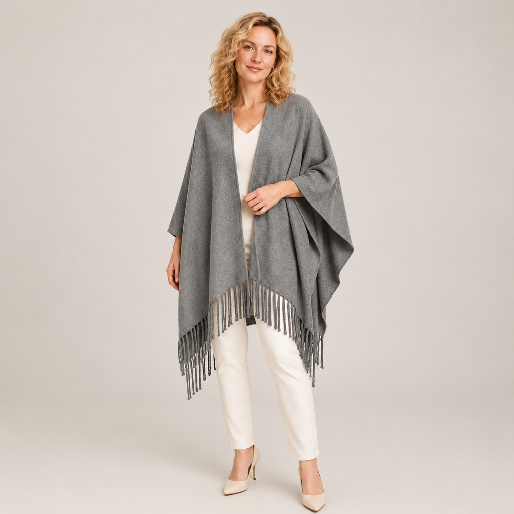 BRUSHED SHARON CAPE - GREY