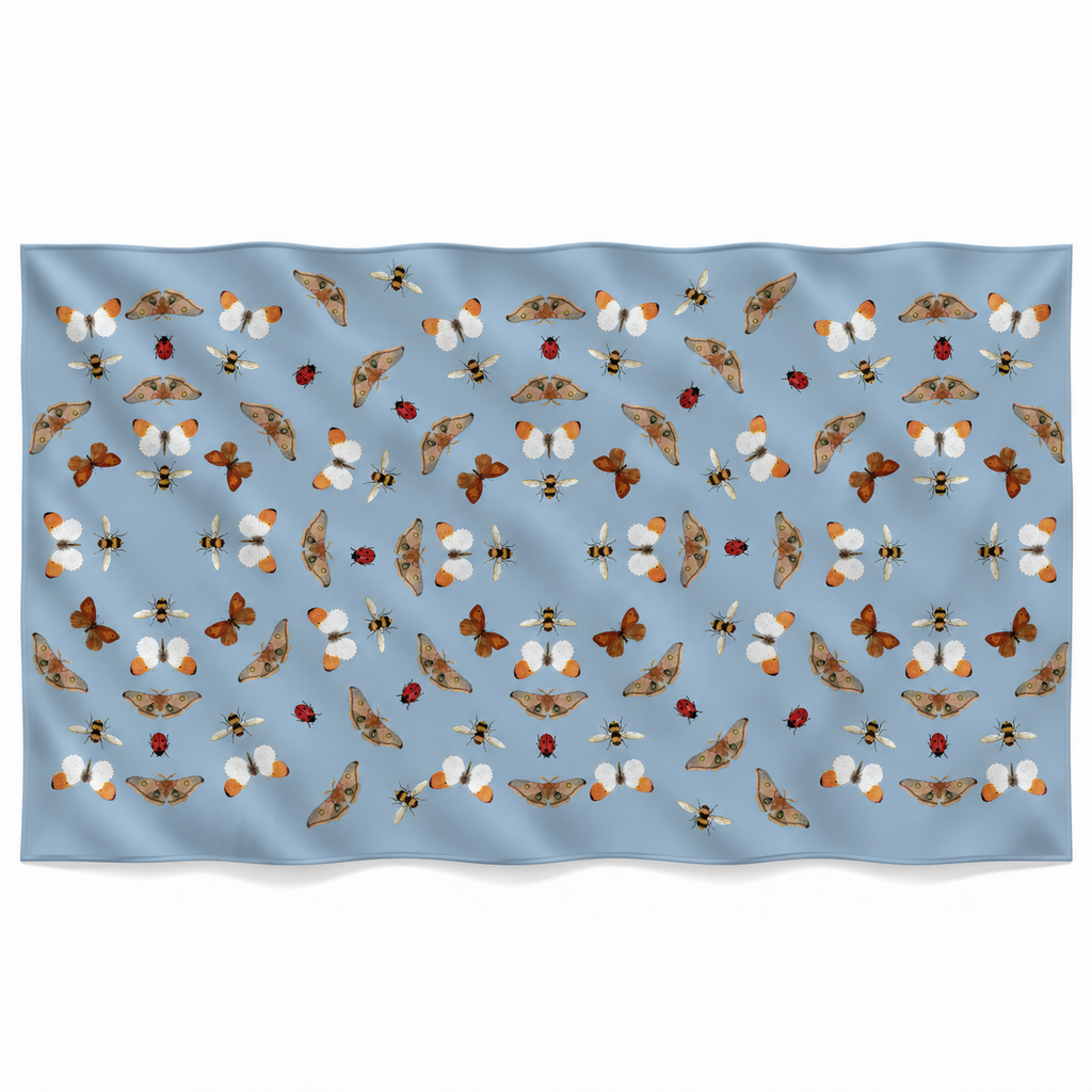 BUTTERFLY DANCE CASHMERE SCARF - WATER BLUE