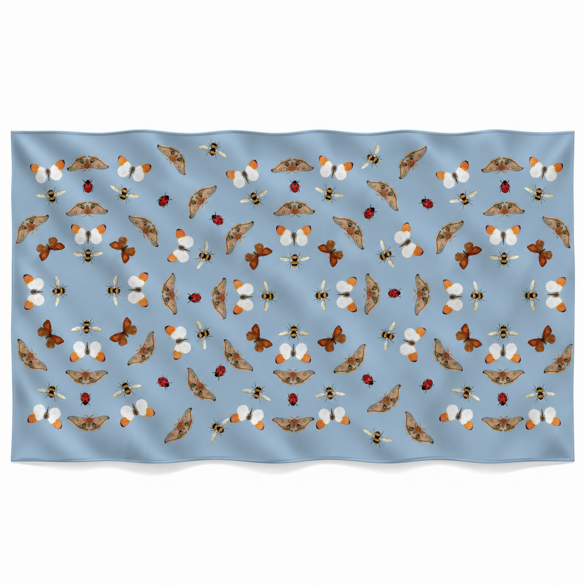 BUTTERFLY DANCE CASHMERE SCARF - WATER BLUE