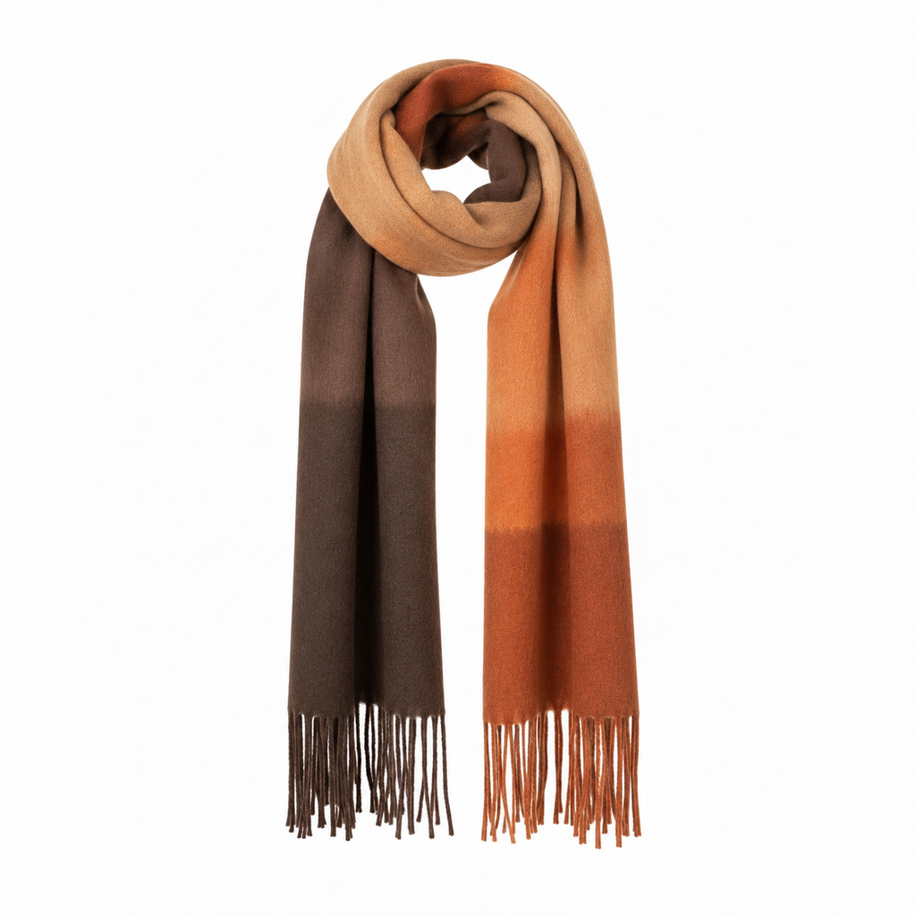 TILDA SPRAYED SCARF - TREACLE/WHEAT