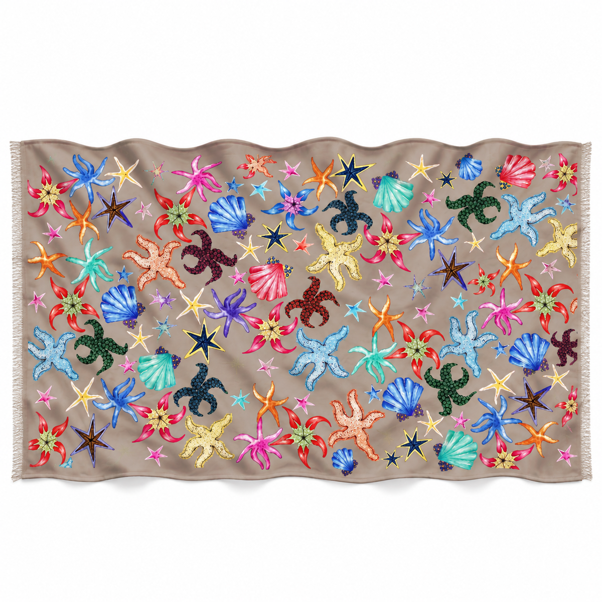 CORAL CASHMERE SCARF - TAUPE